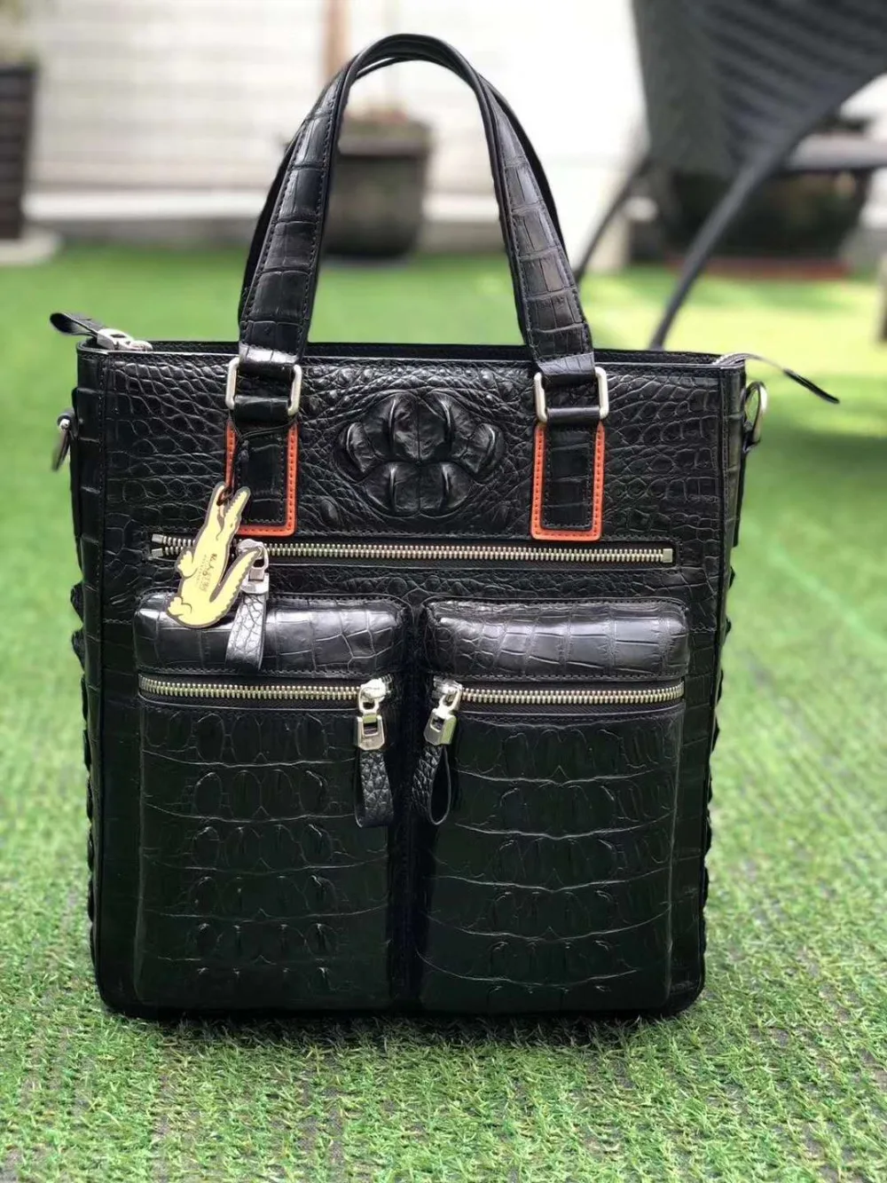 

2018 Fashion Men's Genuine/Real 100% Crocodile Skin Briefcase Laptop Bag, Crocodile skin Business Men Bag fashion business bag