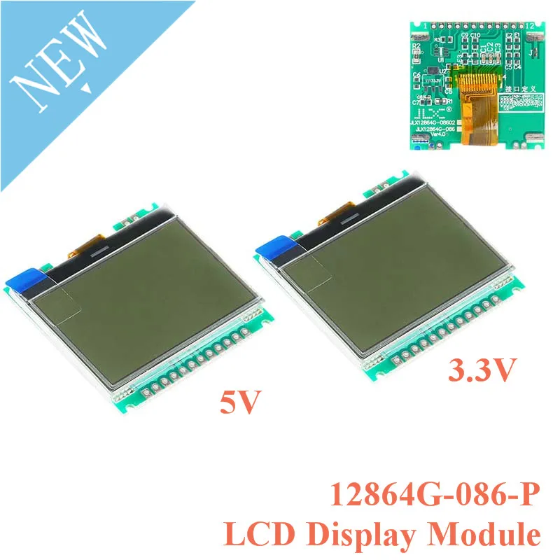 

LCD Display Module LCD Screen Board COG 12864G White SPI 128X64 12864G-086-P 3.3V/5V UC1701X