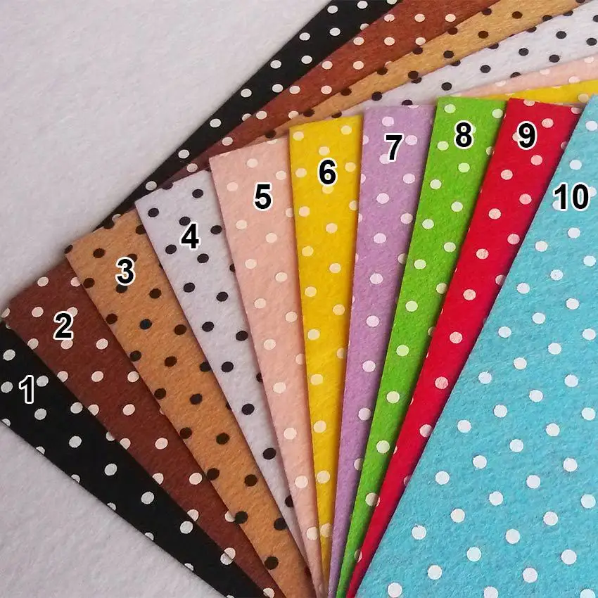 Dot Printed Felt Cloth 1MM Felt Fabric Polyester Felt Fabrics Needlework Diy Needle Sewing Handmade Fieltro Feltro Entretela