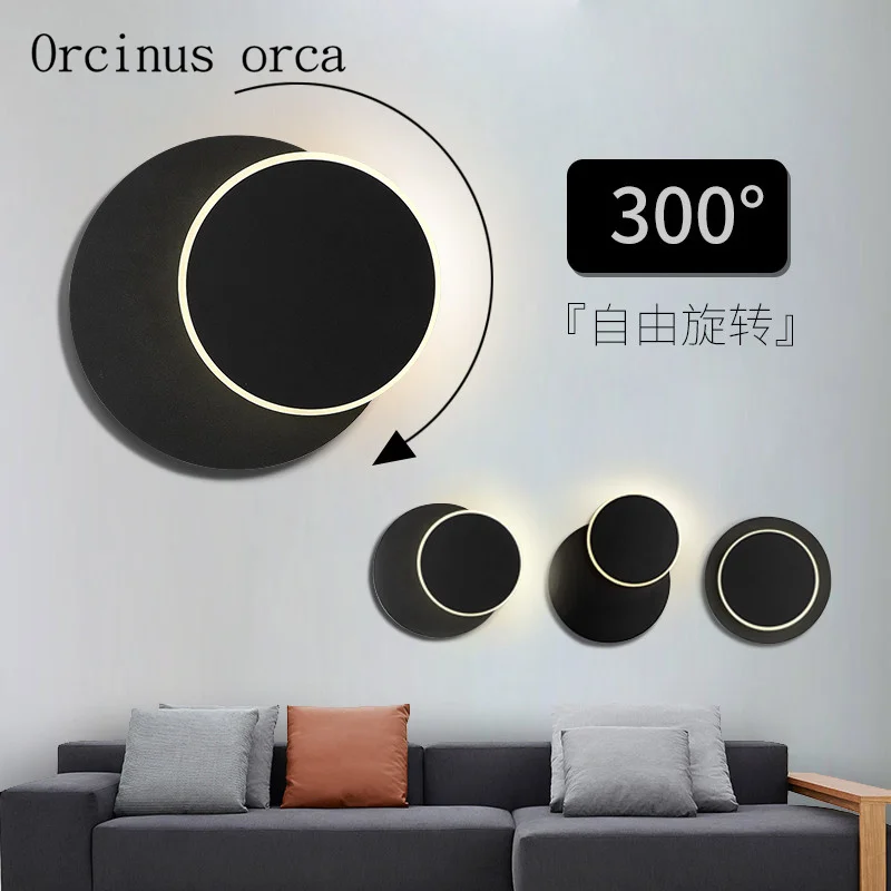 

Nordic post-modern moon wall lamp living room bedroom bedside lamp creative personality shadow LED wall lamp free shipping