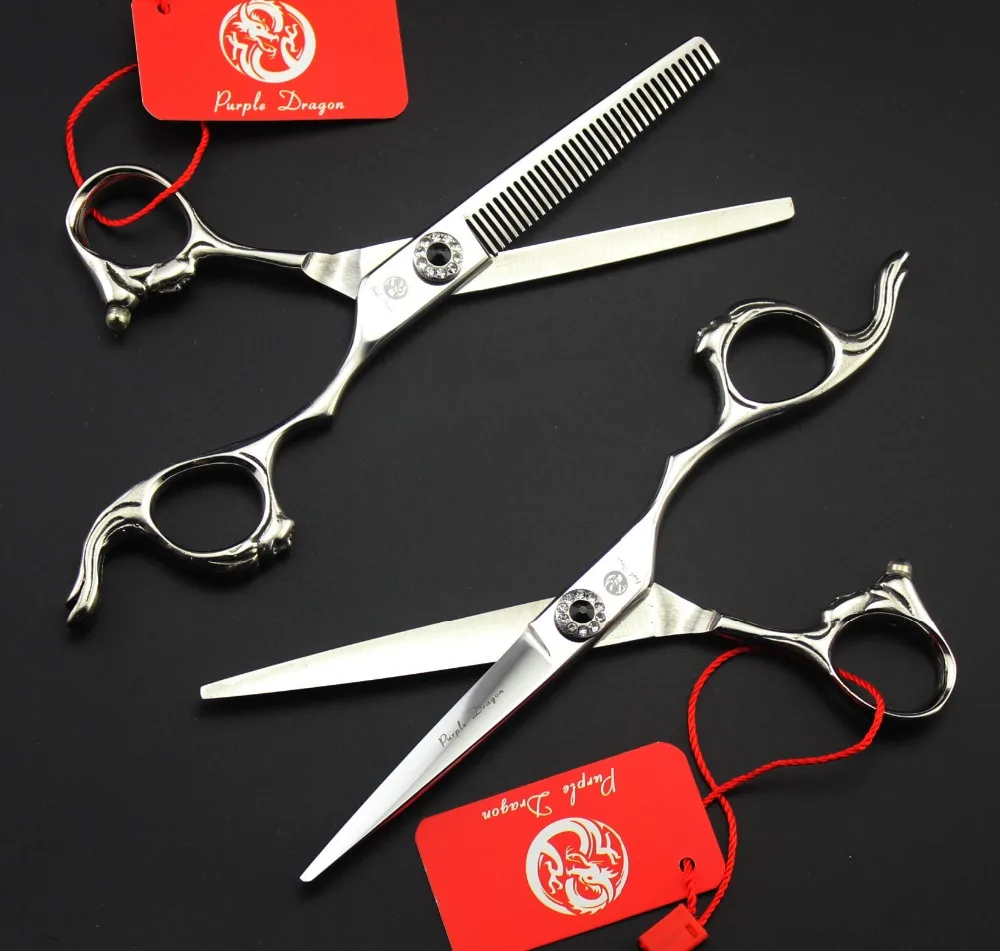 

TOPPEST 6 Inch Silvery Hairdressing Scissors With Bag JP 440C 62HRC Home & Salon Cutting Scissors Thinning Shears Hair Scissors