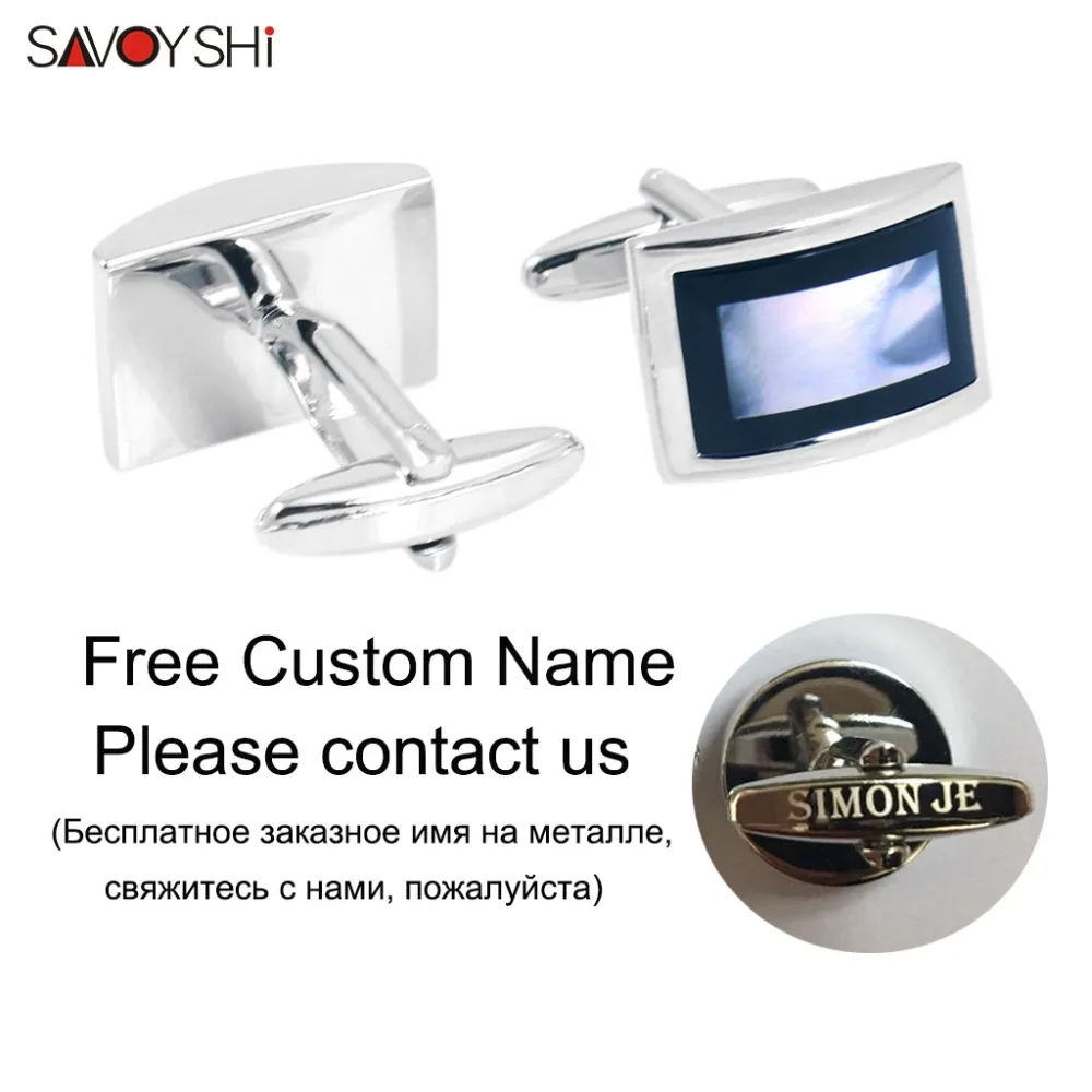 SAVOYSHI Luxury Shell Cufflinks for Mens Shirt Brand Cuff bottons High Quality Square Wedding Cufflinks Fashion Gift Men Jewelry