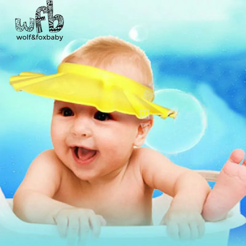 

Retail Adjustable Shower caps protect Shampoo for baby health Bathing bath waterproof kid children Wash Hair Shield Hat