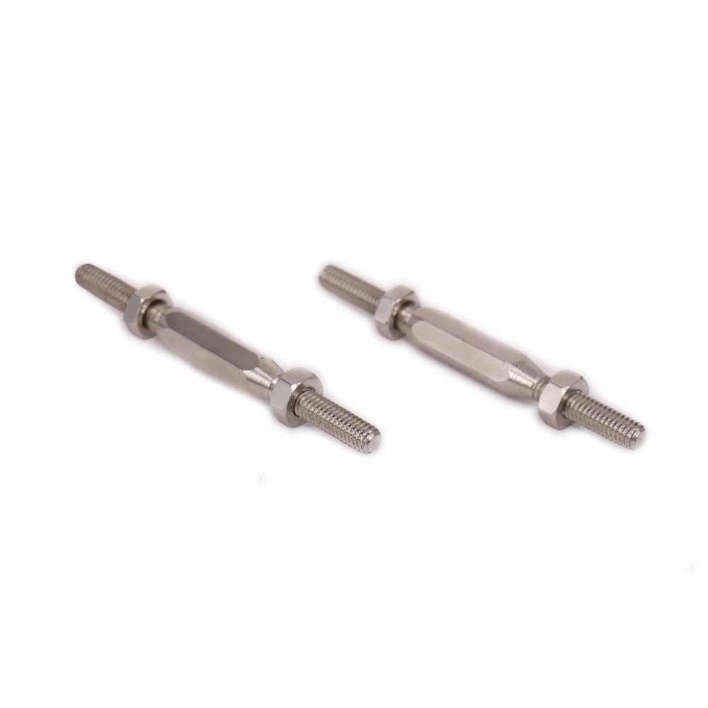 RCAWD-Carro rastreador Hopup Peças, RC Hobby Model Car, Aço M3 Tie Rod, Longo M4, 22.5mm, 31mm, 55.5mm de comprimento, #45, 2pcs