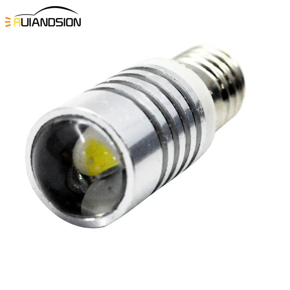 1Pcs 5W LED E10 AC/DC 6V-30V 12V 24V Screw In Warning Signal Bulb Torch Flashlight White Work Light 6000K Spotlight Lampshade