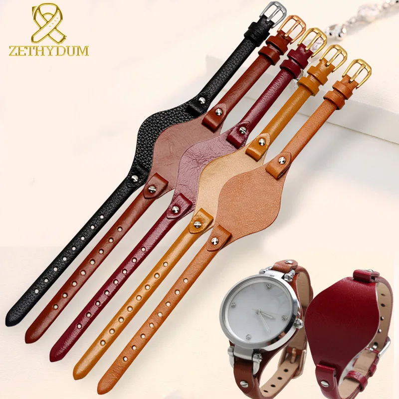 Genuine leather watch strap women watchband small bracelet 8mm for Fossil ES4176 ES4119 4026 3262 3077 4340 watch band with mat