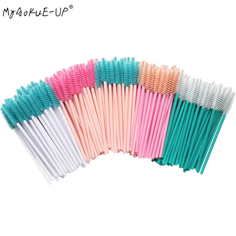 50 Stück Einweg-Nylon-Mascara-Applikatoren Wimpernbürsten für Wimpernverlängerung Damen Make-up Pinsel Werkzeuge – Detail 6