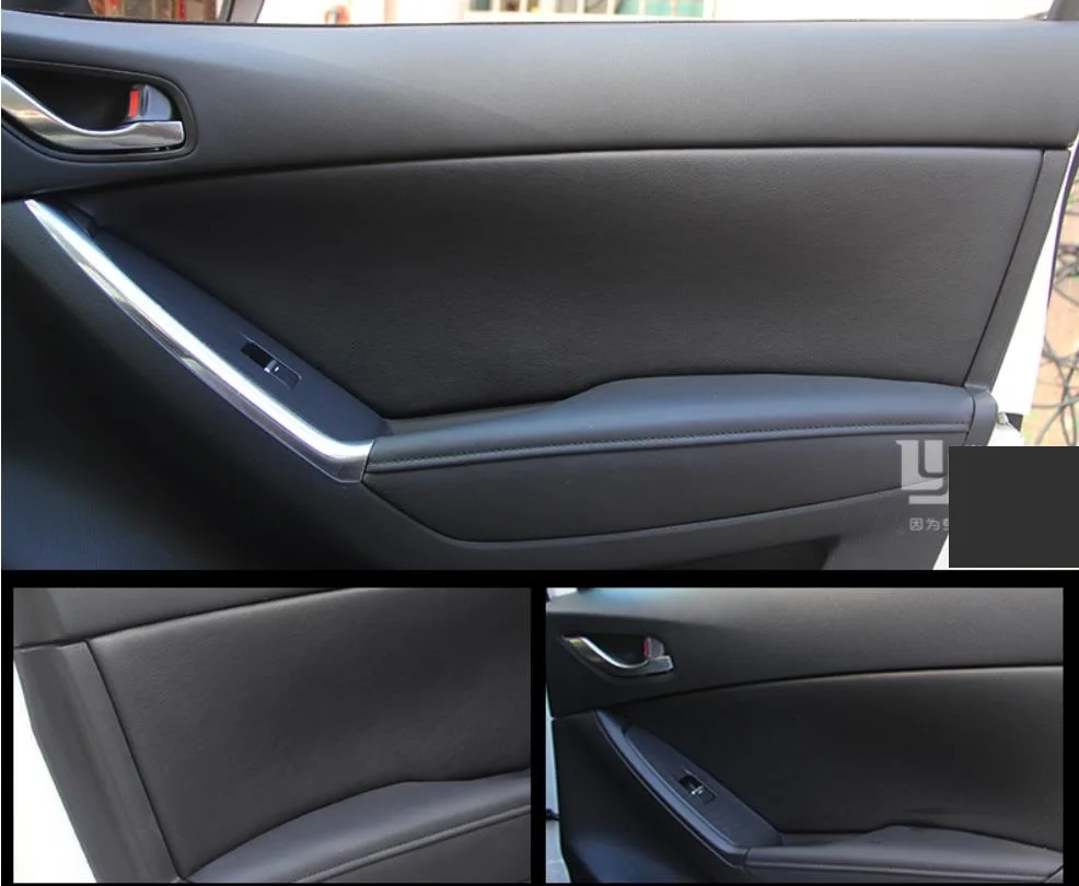 Microfiber Front/Rear Door Panel Armrest  Leather Cover Protective Trim For Mazda CX-5 2013 2014 2015 Car Interior