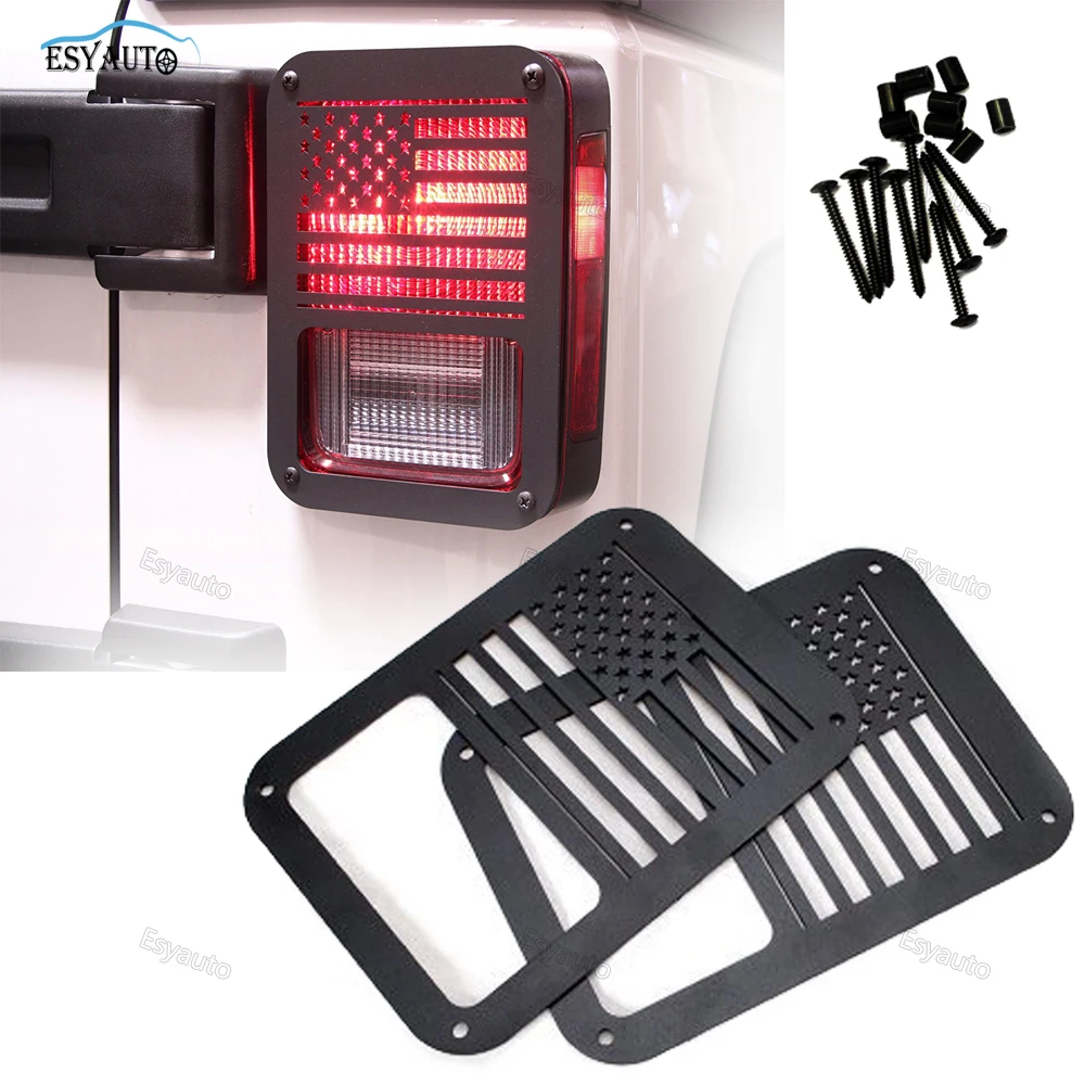 Car Tail Lamp Dog Paw Style A Star Tail light Cover Trim Guards Protector for Jeep Accessories 2007-2017