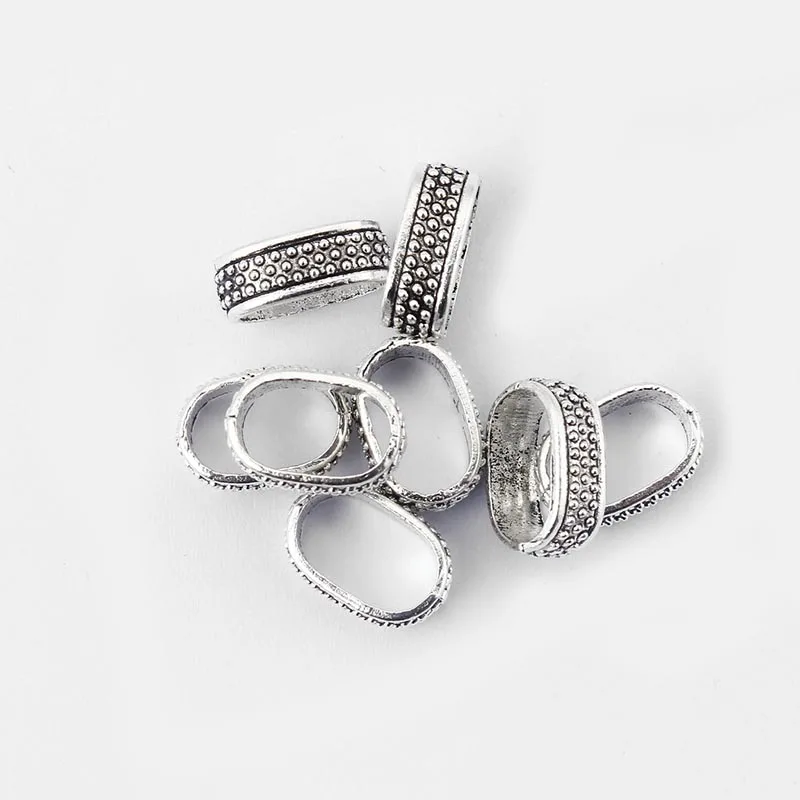 20pcs Bronzo Antico/Oro Dots Beads Slider Spacer Per 10*6mm Liquirizia Cavo di Cuoio Risultati Dei Monili accessori