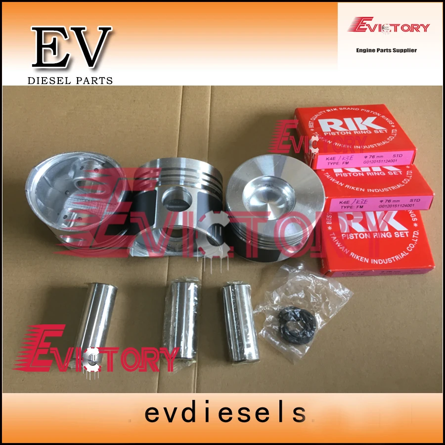 For Mitsubishi K3E engine rebuild kit K3E piston + ring Cylinder liner Compelete gasket kit Direct injection type