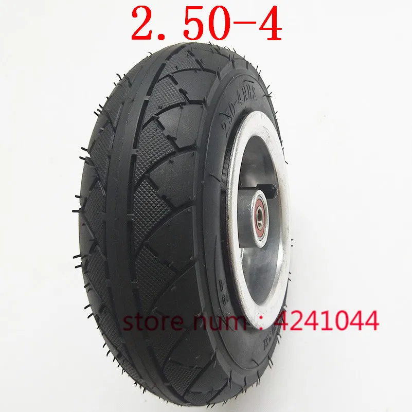 2.50-4 tire wheel 4 inch hub rims+tyre+inner tube fits Baby carriage,Elderly Mobility scooter, electric 3wheel standing car