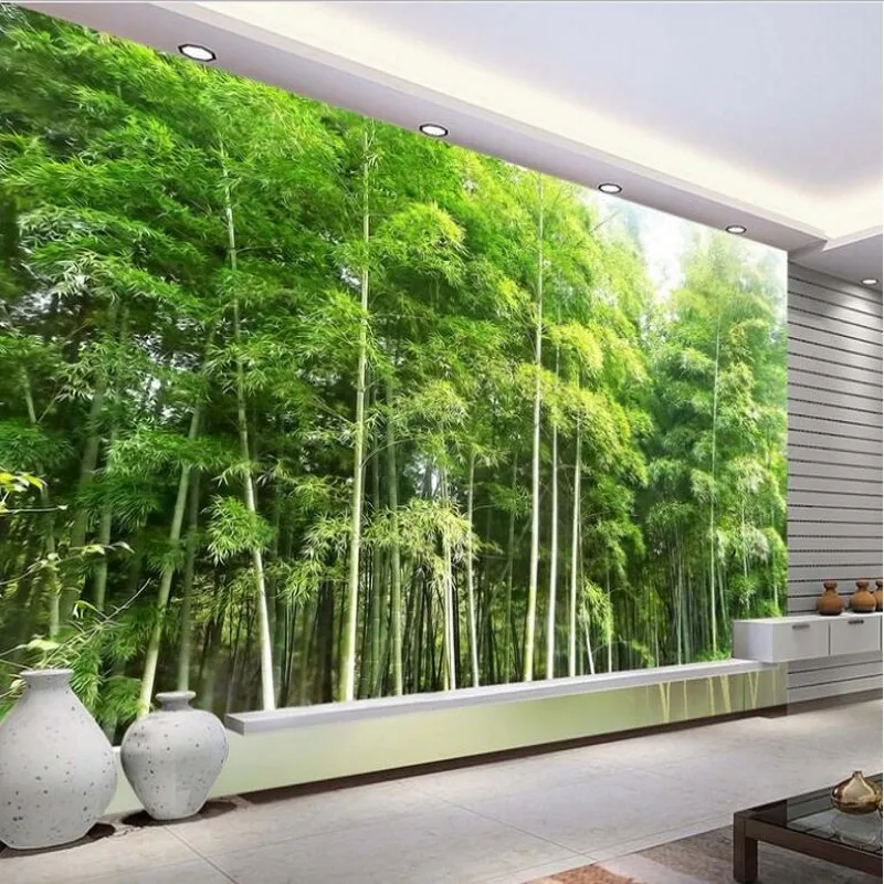 

wellyu Custom large - scale murals high - definition environmental bamboo landscape murals wallpaper non - woven wallpaper