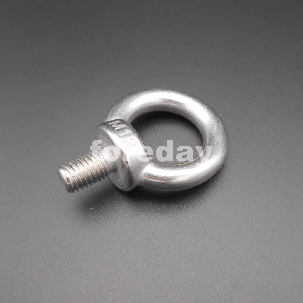 1PC NEW HQ M12 M12*20 304 Stainless steel Shouldered Lifting Eye Ring Bolts Nuts 12MM Flying Rings No-treatment DIY *BT810