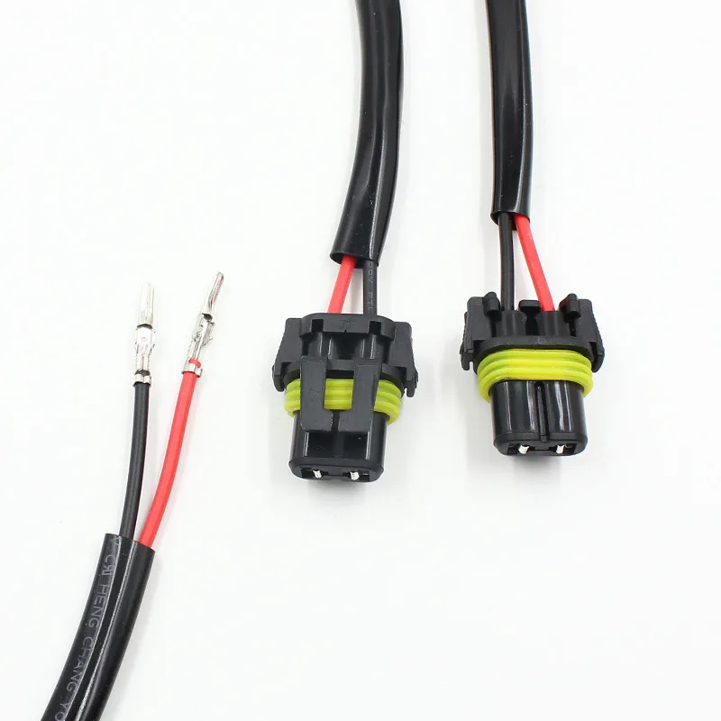 Rockeybright 2pc 12V 35W 55W HID conversion kit light bulb wire harness power plug cord H3 H8 H9 H10 H11 880 881 power connector