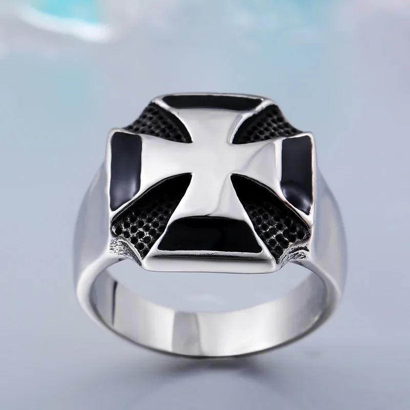 Punk Cruz Único Varón de Moda Estupendo de La Calidad del Hombre Fresco de Alta Pulido Anillo de La Personalidad Para El Muchacho BR8-188