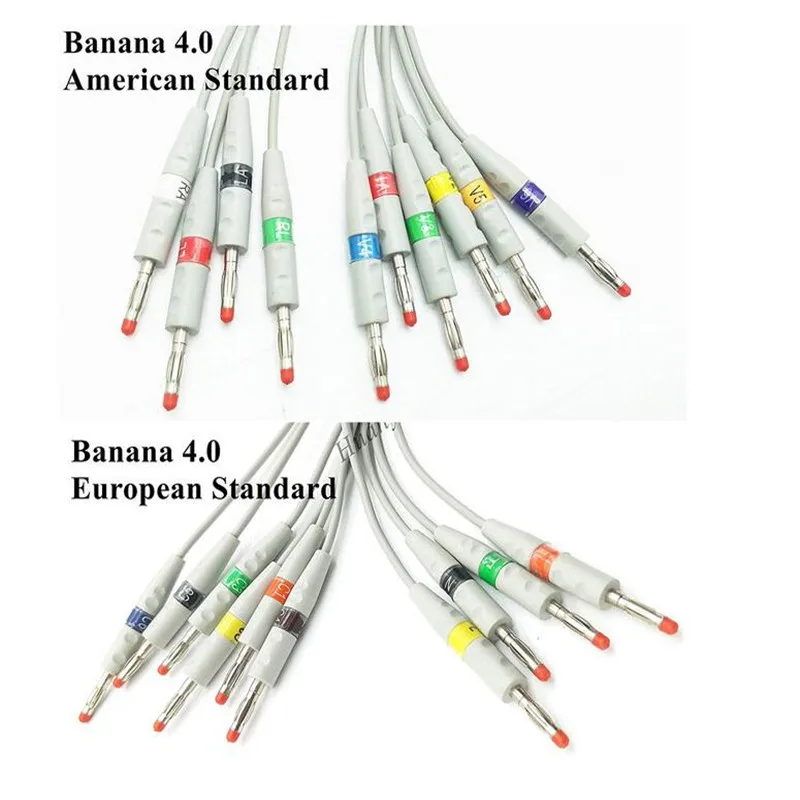 Compatible for Nihon Kohden 9010/9020/9620 ECG Cable with 10 Ecg Leadwires Ekg Cable (without Resisitor ),DB 15pin to Banana 4.0