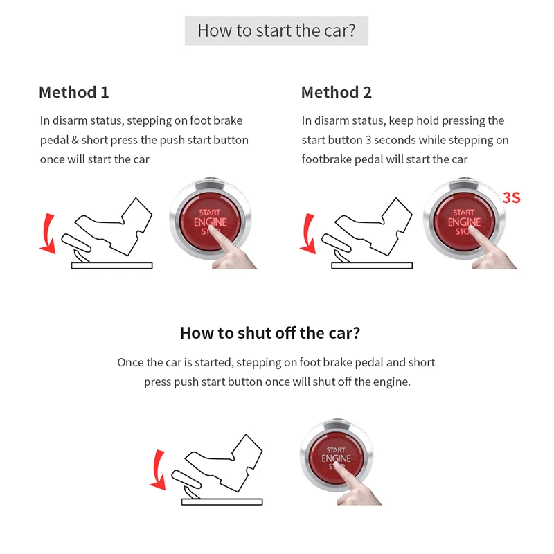 EASYGUARD Smart engine start module W remote start stop for automatic transmission car optional,can work with car alarm system