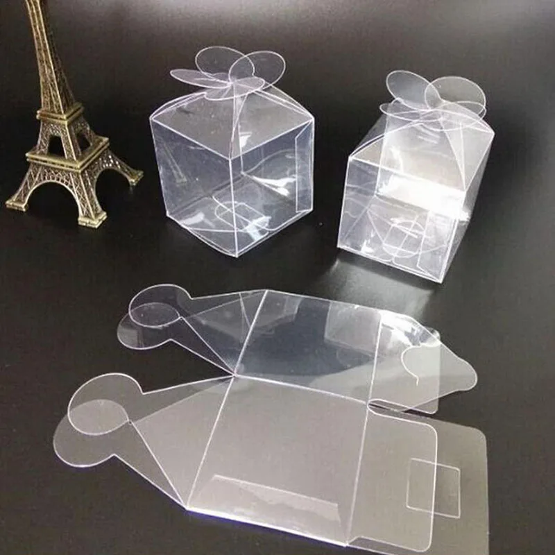 200pcs Leaf Flower Design PVC Boxes Clear Plastic Candy Macaron Holder Gift Packaging Boxes Free Shipping ZA5327