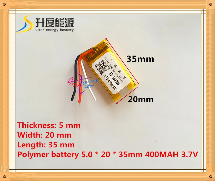 

Supply polymer lithium battery 3 wire 502035 3.7V 052035 400MAH MP3 MP4 MP5 battery bluetooth headset battery