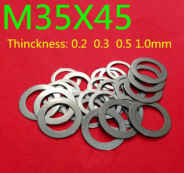 

10PCS M35 flat Thin washer shim 0.2mm 0.3mm 0.5mm 1mm 304 Stainless Steel Ultra-thin Flat Washer Gasket Adjustment washer