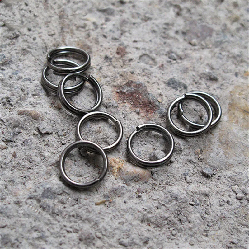 QOONG 10 PCS DIY Zubehör Ultra Kleine Mangan Stahl Schlüssel Kette Utility Edelstahl Draht Kreis Schlüssel Halter Metall Schlüssel ring