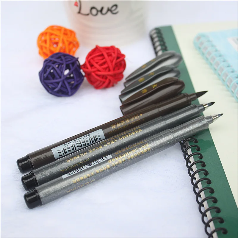 3 Types Calligraphy Brush Pen to Choose Soft Brush Felt Tips Pens Signature Manga Drawing Sketch Liner Finelier School Supplies