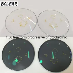 Bclear 1.56 camaleão livre forma multi focal progressiva lente de sol fotocromática para miopia e presbiopia óculos de leitura