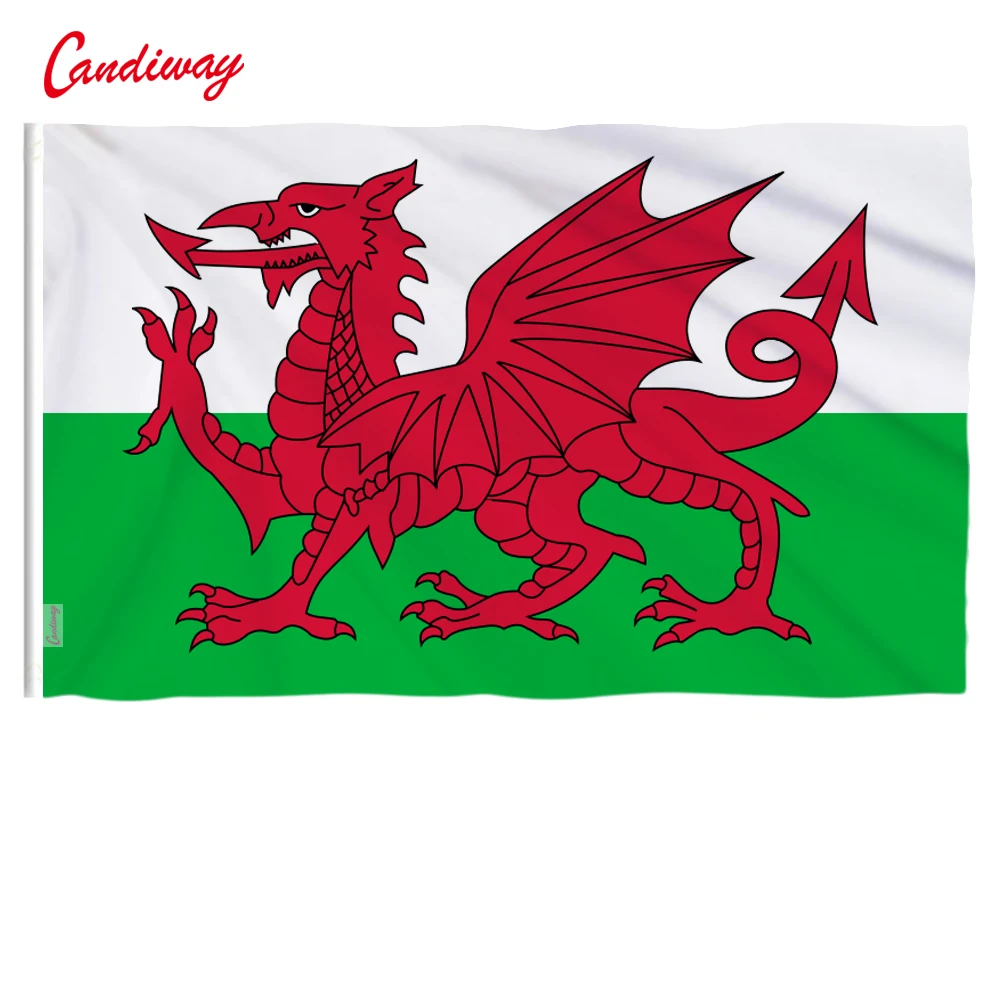 Wales Flag Welsh red Dragon Cymru UK United Kingdom union flag polyester rope toggle Great Britain Banner 90*150 NN135