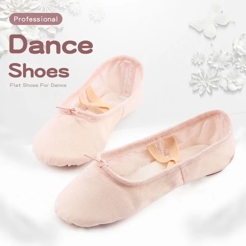 5 Pairs Wholesale Ballet Shoes For Girls Kids Canvas Dance Shoes Gymnastics Shoes Flats Fitness Dancing Slippers