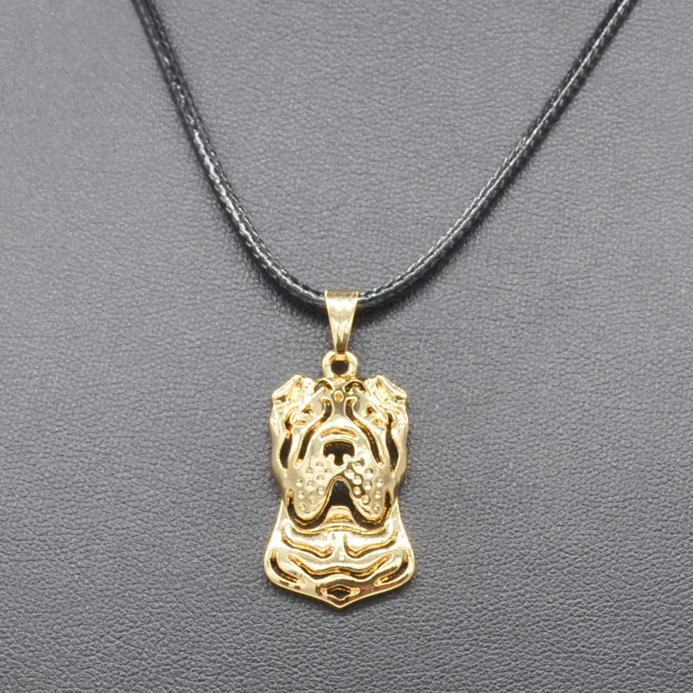 Female Alloy Chinese Shar Pei Necklaces Rope Chain Women's Jewelry Metal Dog Pendant Necklaces