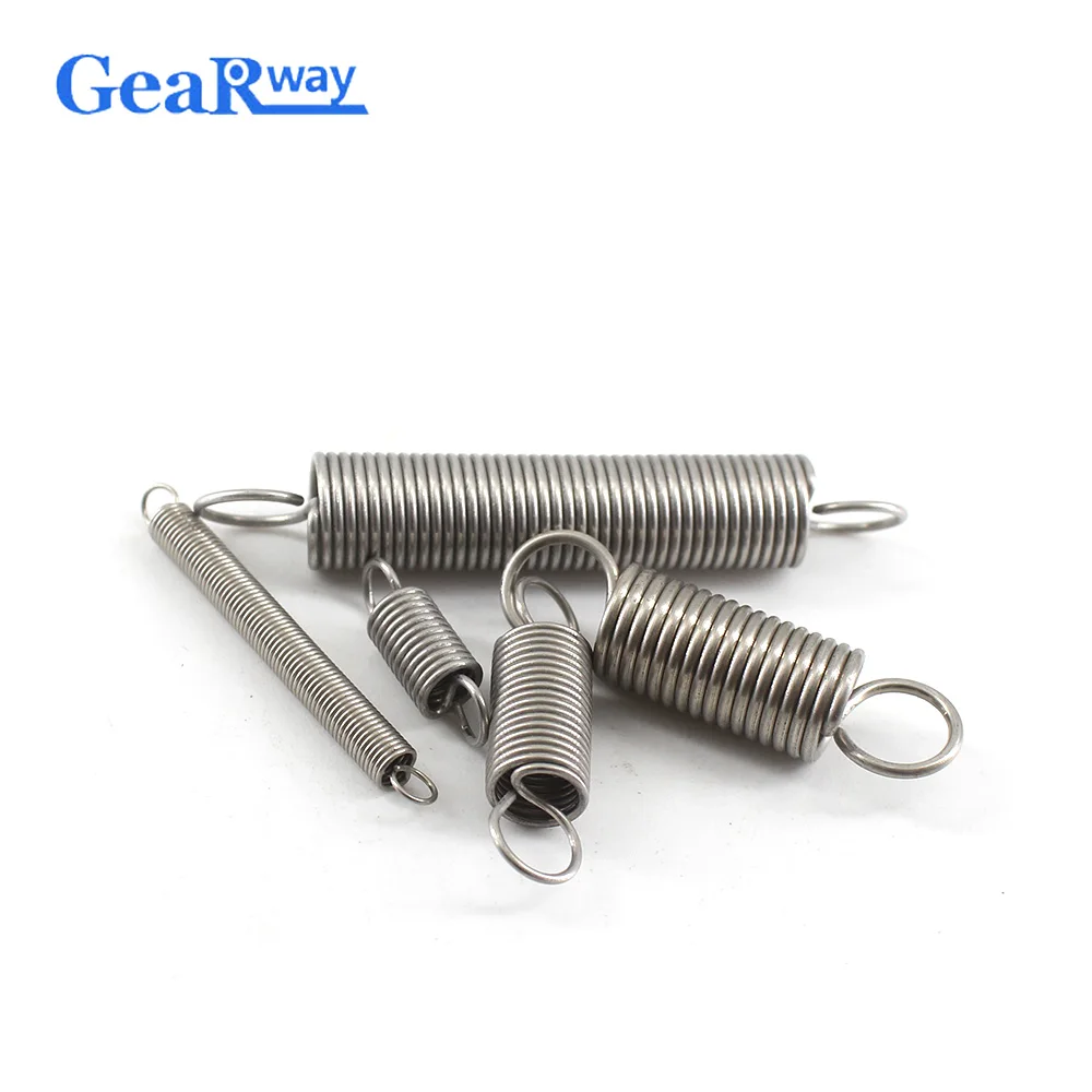 Gearway 5pcs Extension Spring with Hooks Stainless Steel Small Tension Springs 1mm Thickness Long Extension Springs