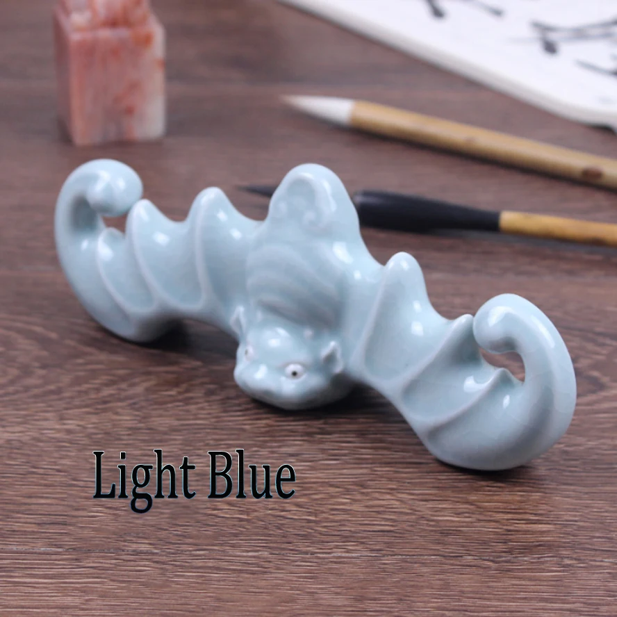 Ceramic Pen holder Ruyao Ice-cracked glazed pen shelf pen holder pen hanging for Art painting Calligraphy Paints Supplies