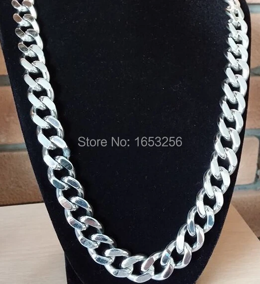 Huge 15mm Lenght 20''-40'' Chunky 316L Stainless Steel Cuban Curb Chain Link Necklaces For Men's Charming Jewelry