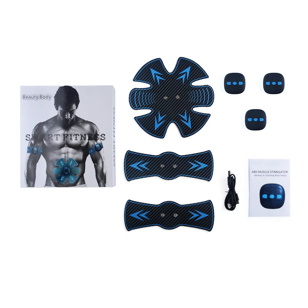 

Rechargable Smart EMS Muscle Fitness Abdominal Muscle Toner Electric Stimulator Massager TENS Back Pain Relief