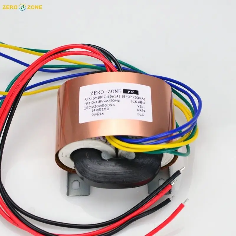 ZEROZONE 50VA HIFI copper R-core transformer Output 220V + 14V + 9V for PRT08A L8-6