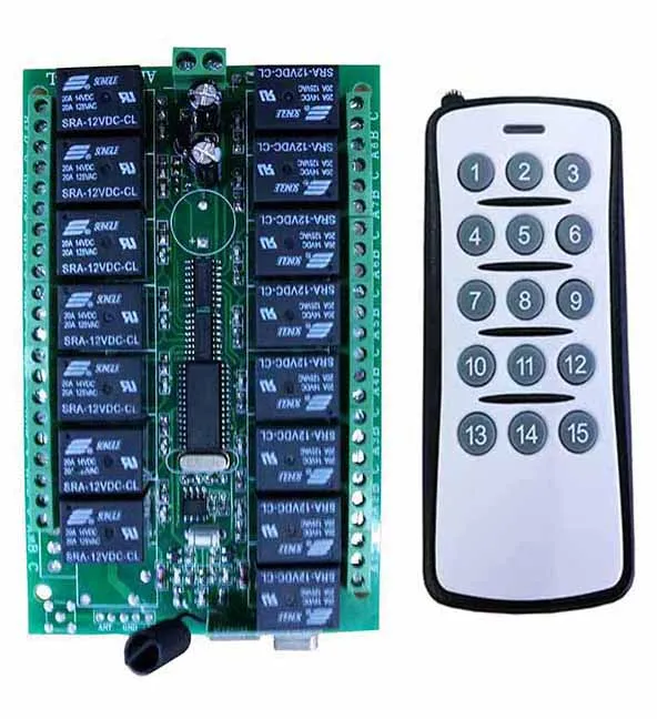 1000M Long Range DC12V 15CH Radio Controller RF Wireless Remote Control Switch Transmitter+Receiver lamp/garage door/shutters