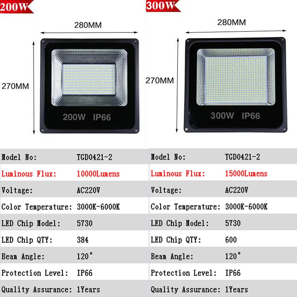 LED światło halogenowe 30W 50W 100W 150W 200W 300W 400W 500W wysokiej mocy AC220V wodoodporna IP66 reflektor ogrodowa lampa