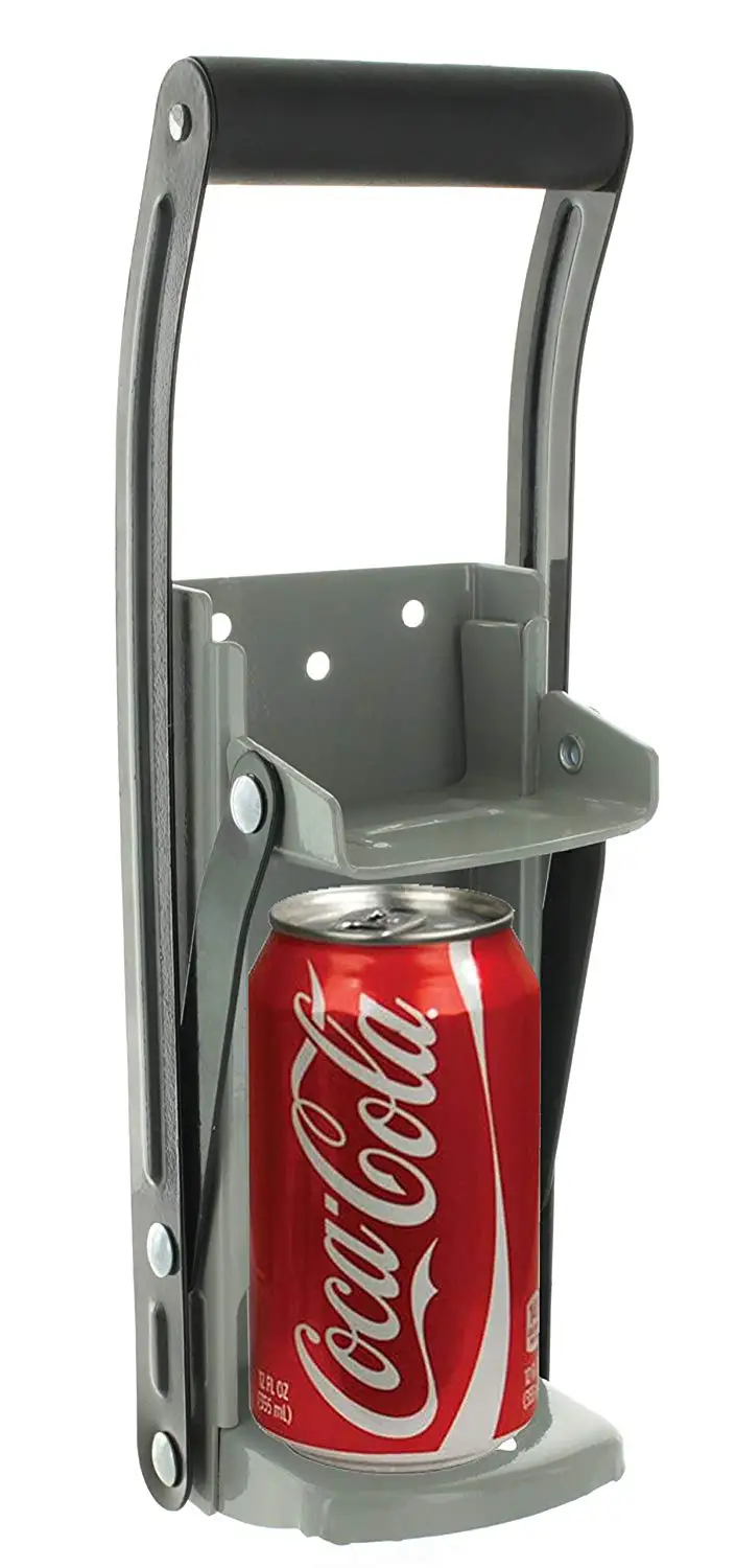 12 once di Alluminio Può Frantoio & Bottle Opener Heavy Duty In Metallo Da Parete Montato Soda Birra Smasher Eco-Friendly di Riciclaggio Strumento