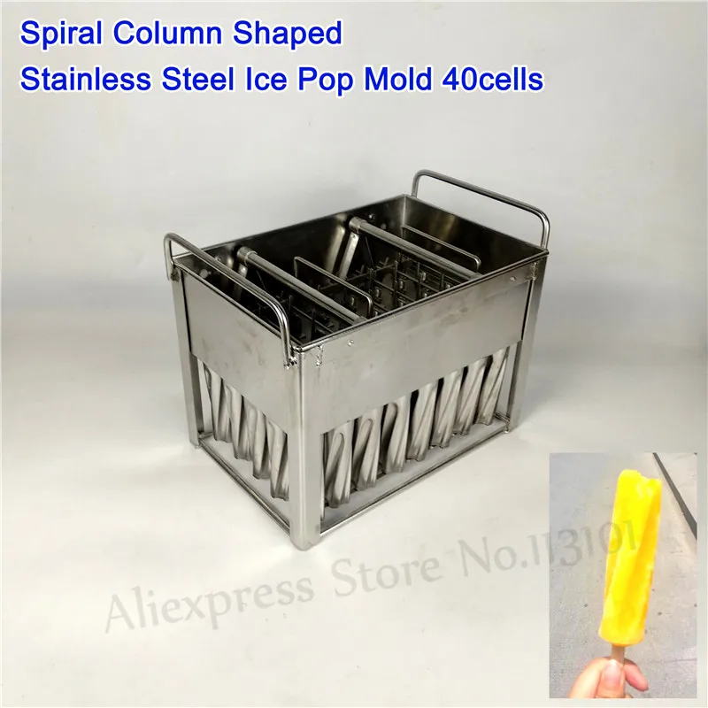 

Ice Pop Mold 40 cells Popsicle Moulds 304 Stainless Steel Spiral Column Ice-lolly Molds with Sticks Holder Brand New