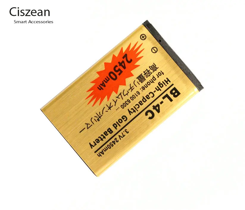 1x 2450mAh BL-4C BL 4C BL4C Gold Replacement Battery For Nokia 6100 6300 2650 2652 2690 2692 3108 3500c 6066 6088 6101 6102 ect