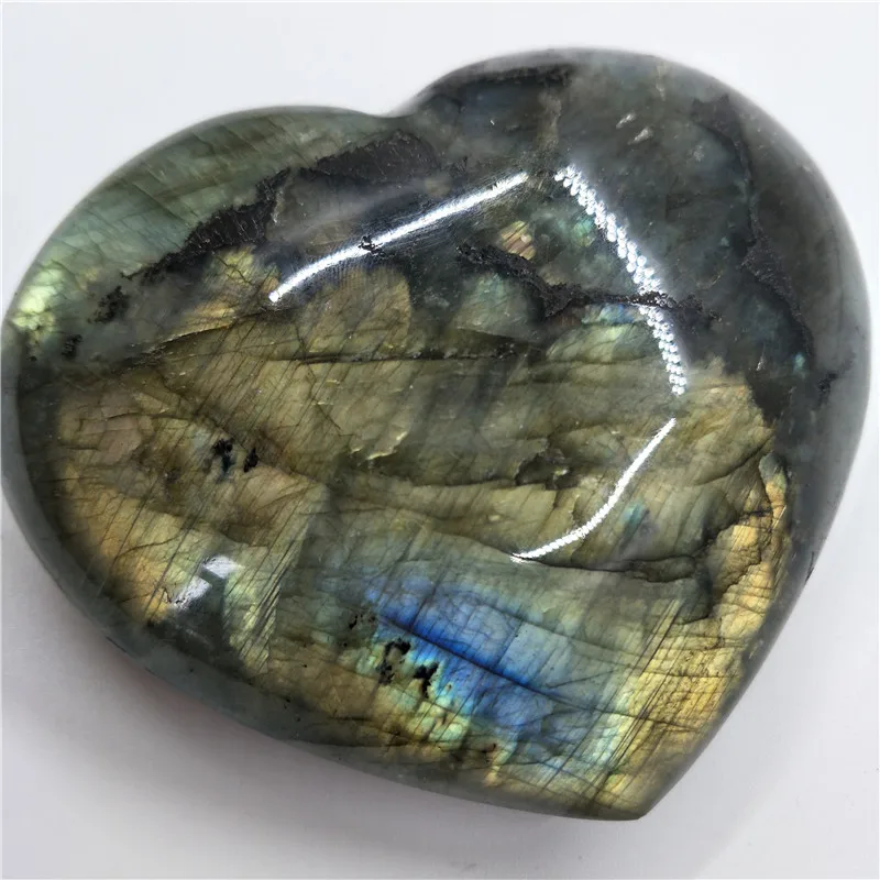 large labradorite top quality  crystal heart healing crystals very good color shiny labradorite healing love stone