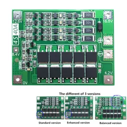 Placa de protección de cargador de batería de iones de litio, módulo de celda Lipo, PCB, BMS, equilibrador para Motor de taladro, 18650 V, 14,8 V, 4S, 40A, 16,8