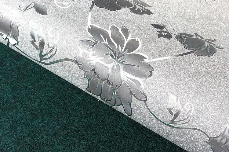 Self Adhesive Vinyl Wallpaper Wall Paper Rolls for Kitchen Furniture Bathroom Flower wallpaper  silver peony silver foil