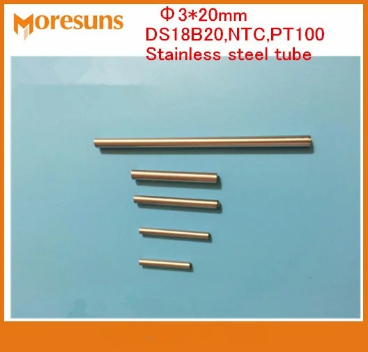 Fast Free ship 20pcs 3*20mm Single head stainless steel tube/Thermocouple,RTD,PT100,NTC,DS18B20 Stainless steel protecting probe