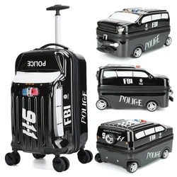 Kid's Cartoon Trolley Suitcase on Wheels Child Rolling Luggage bag boy&girl Travel bag Suitcase students School Bag