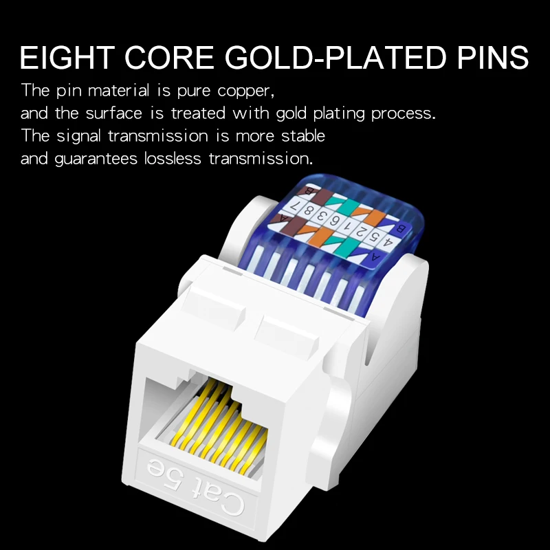 CNCOB Cat5e tool-free installation module cat5e network module rj45 cable crystal head socket computer communication information