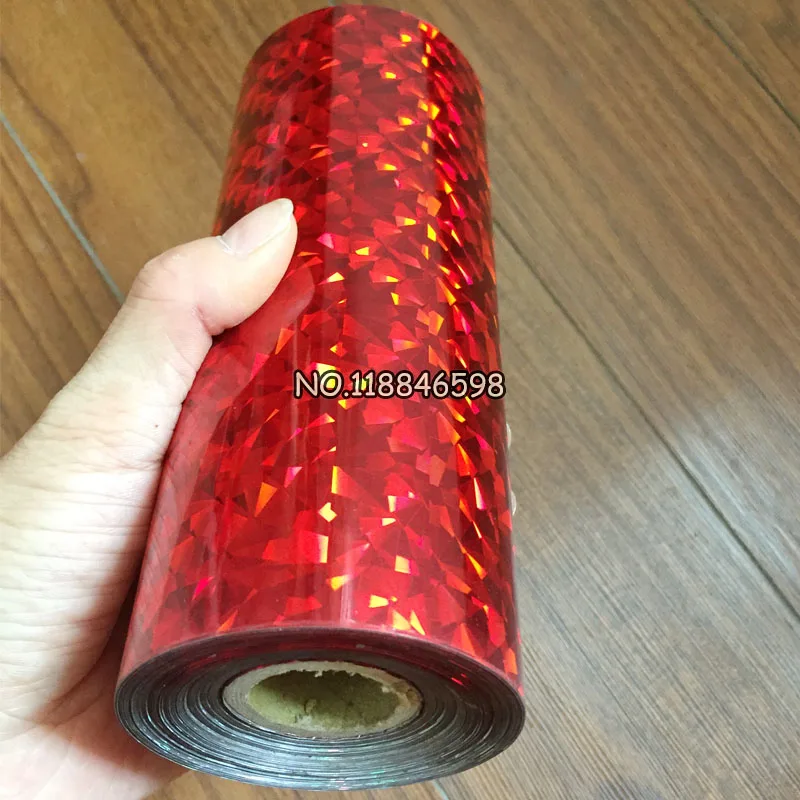 Hot Stamping Paper Roll Holographic Fine Sand Foil or Plastic 16cm x120m Glasses Broken Red