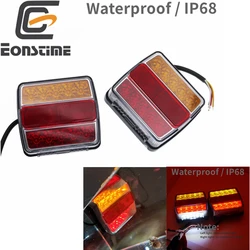 Eonstime-enquêter arrière étanche pour camion, voiture, remorque, bateau, caravane, feu stop, DC 12V, 16LED, IP68, 2 pièces