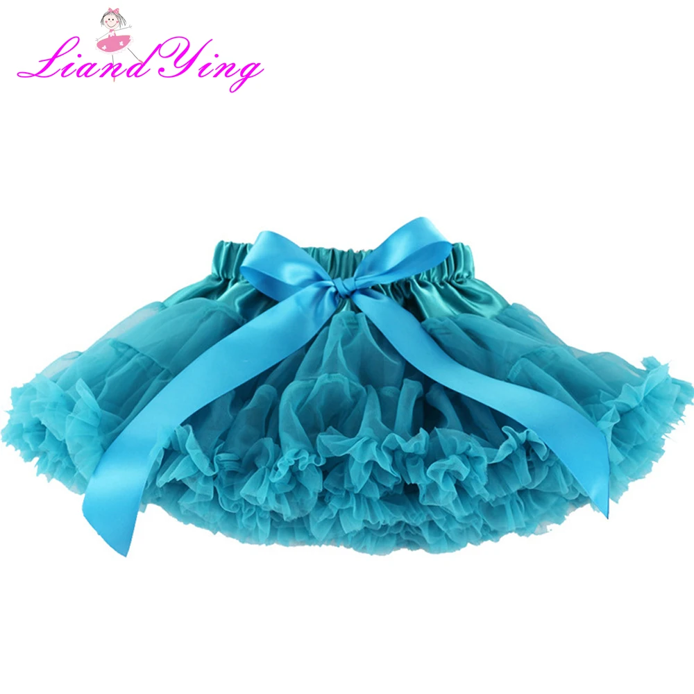 Girls Fluffy 2-10 Years Chiffon Pettiskirt Solid Colors Tutu Skirts Girl Dance Skirt Christmas Tulle Petticoat